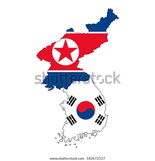 North Korea Map Flag North Korean South Korean Map Flag Stock Illustration 182672537 |  Shutterstock