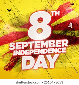 North Macedonia Independence Day 8th September Illustration. - Powered by Shutterstock