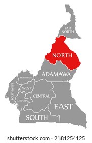 North Region Red Highlighted In Map Of Cameroon