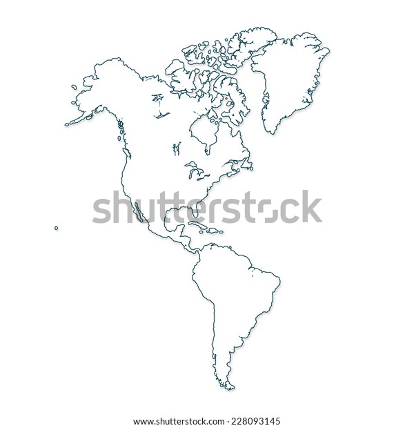 North South America Modern Map Illustration Stock Illustration 228093145