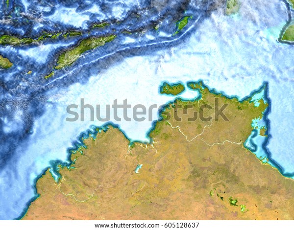 Northern Australia On 3d Model Earth Stock Illustration