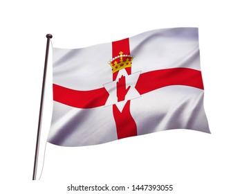 Northern Ireland flag fluttering in the wind,3D illustration