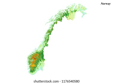 Norway Elevation Map (3D Rendering)