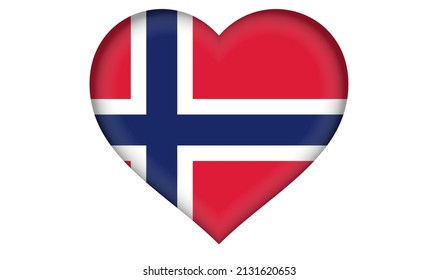 Norway Flag Heart Icon Design