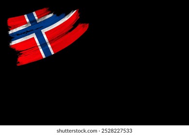 Norway national flag on brushstroke, symbol of diplomatic relations and partnership, tourist brochures, patriotism and country pride, democracy, freedom and independence concept, national holidays - Powered by Shutterstock