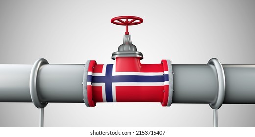 Norway Oil And Gas Fuel Pipeline. Oil Industry Concept. 3D Rendering