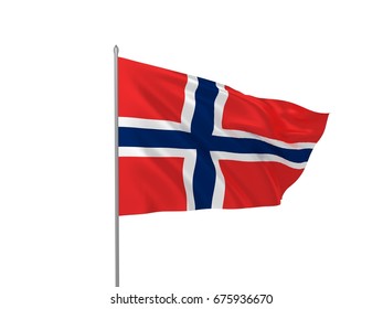 Norway State Flag Isolated 3d Illustration