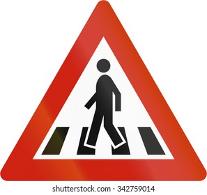 Norwegian Road Warning Sign Zebra Crossing Stock Illustration 342759014 ...