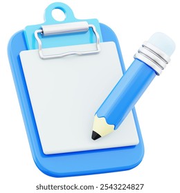 Note icon notepad and pencil 3d illustration on transparent background - Powered by Shutterstock