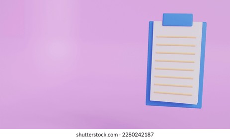 Note paper, copy space symbol concept.3D rendering