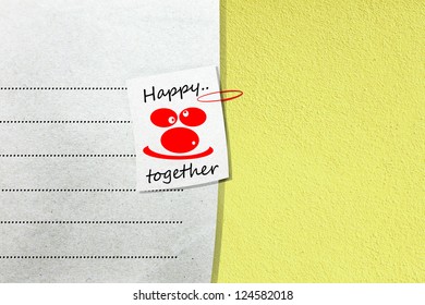 note paper on blank paper