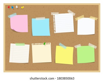 Note Paper, Sticker Attached To The Cork Board