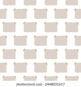 Note papers seamless pattern isolated on white background
