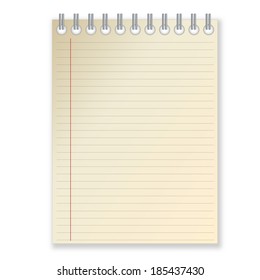 Notebook Blank Page White Background Stock Illustration 185437430 ...