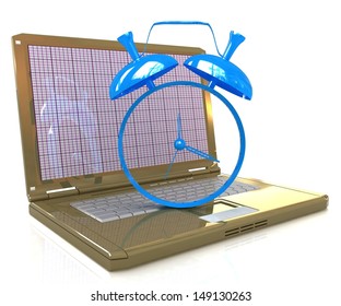 Notebook and clock