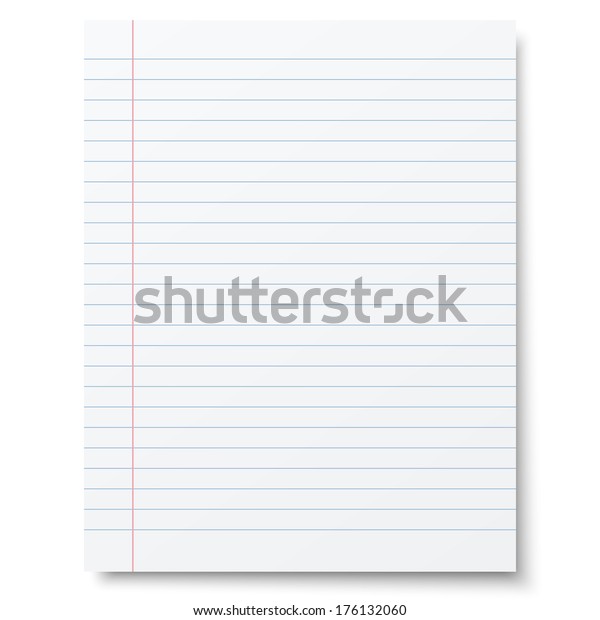 Notebook Lined Paper Background Raster Version Stock Illustration 176132060