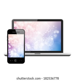 Notebook and mobile phone