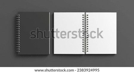 Similar – Image, Stock Photo Opened spiral notebook with hardcovers with message back to school