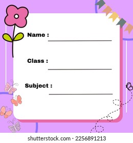 Notebook name tags- school empty name stickers- name tags- school label stickers