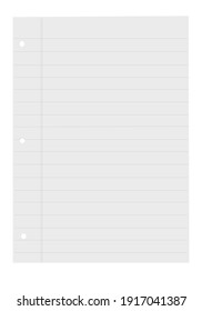 Notebook White Paper Sheet Isolated For Text Purpose