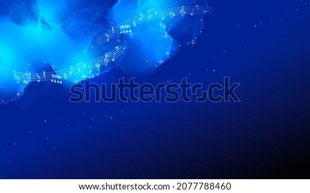 notes and Blue abstract pattern night sky background
