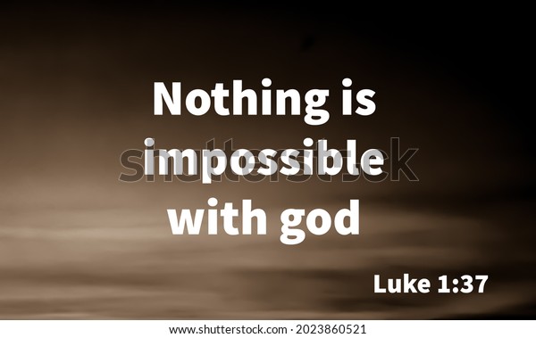 Nothing Impossible God Bible Verse Soft Stock Illustration 2023860521 |  Shutterstock