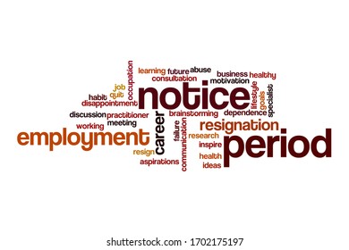 Notice Period Word Cloud Concept On White Background