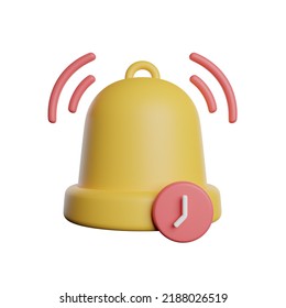 Notification Clock Alarm 3D Rendering Illustration