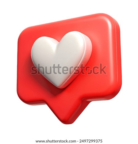 Notification isolated icon with a red like notification heart