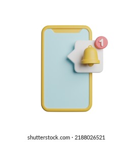 Notification Phone Bar 3D Rendering Illustration
