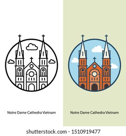 Notre Dame Cathedral Vietnam - World top beautiful illustration