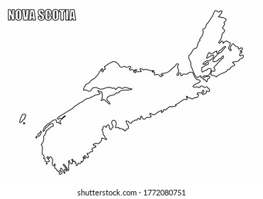 Nova Scotia Province Outline Map Isolated Stock Illustration 1772080751 ...