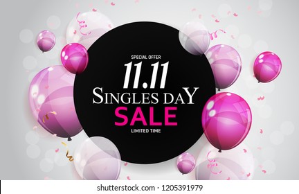 November 11 Singles Day Sale.  Illustration 