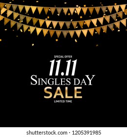 November 11 Singles Day Sale.  Illustration 