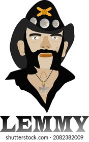 November 2021: Illustration Of Lemmy Frontman Of Motorhead Band