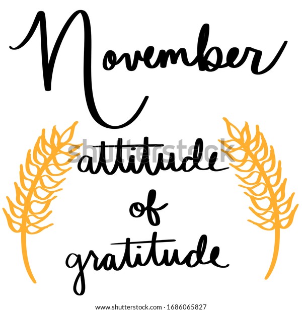 11月の感謝の気持ちを表す言葉 のイラスト素材