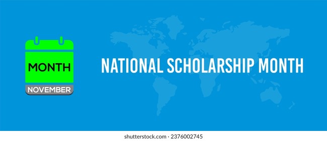 November National Scholarship Month text banner design for social media post - Powered by Shutterstock