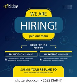 Now Hiring Poster Template for Job Vacancies and Recruitment Ads