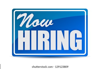 Now Hiring Retail Store Window Style Sign Illustration