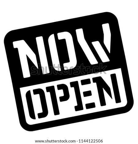 Now open stencil stamp. Rectangular bold sign, label.