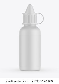 Nozzle dropper screw cap bottle blank mockup, 3d illustration. 
