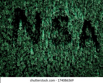 NSA Data Code In Green