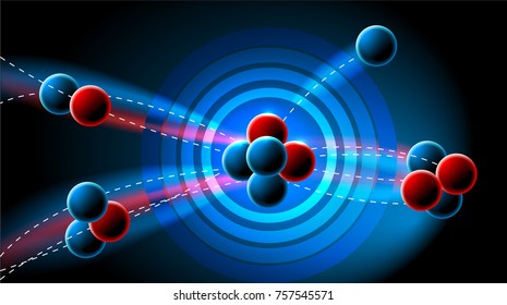 Nuclear Chain Reaction. Illustration Scheme Or Diagramm