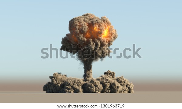 Nuclear explosion 3d\
illustration