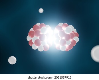 Nuclear fission concept, 3d illustration