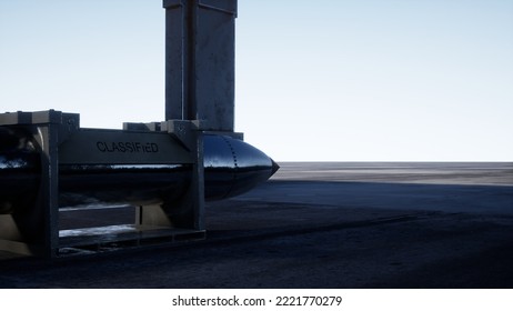 Nuclear Missile, Nuclear Warhead, Clear Sky, 3d Rendering