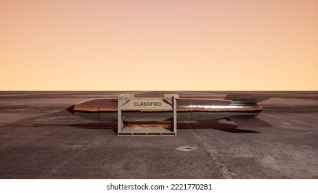 Nuclear Missile, Nuclear Warhead, Clear Sky, 3d Rendering