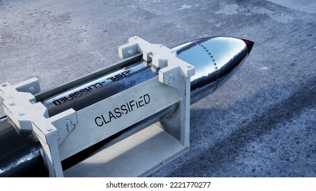 Nuclear Missile, Nuclear Warhead, Concrete, 3d Rendering