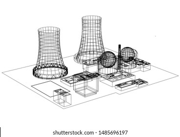 Nuclear Power Plant Sketch Images, Stock Photos & Vectors | Shutterstock