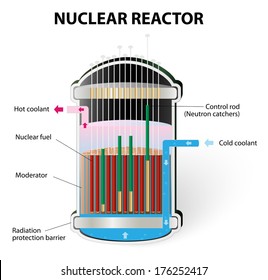 Nuclear Reactor Components. The energy released from the Uranium splitting heats the water. steam is then used to turn electricity generators, producing the electricity. 